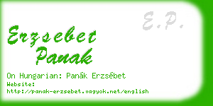 erzsebet panak business card