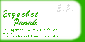 erzsebet panak business card